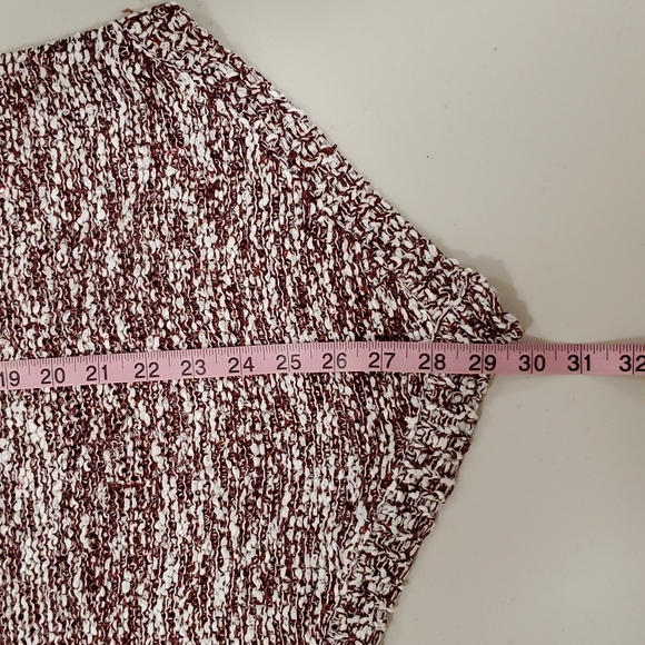 Soft Surroundings Long sleeve burgundy and white knit sequins Med - Picture 5 of 6